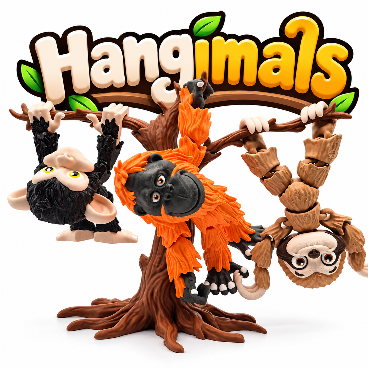 Hangimals - Hanging Collectible Flexi Figures with Optional Play Set