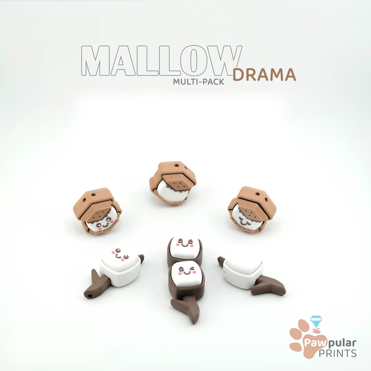 Mallow Drama Fidget Clicker Sensory Toys by Pawpular Prints