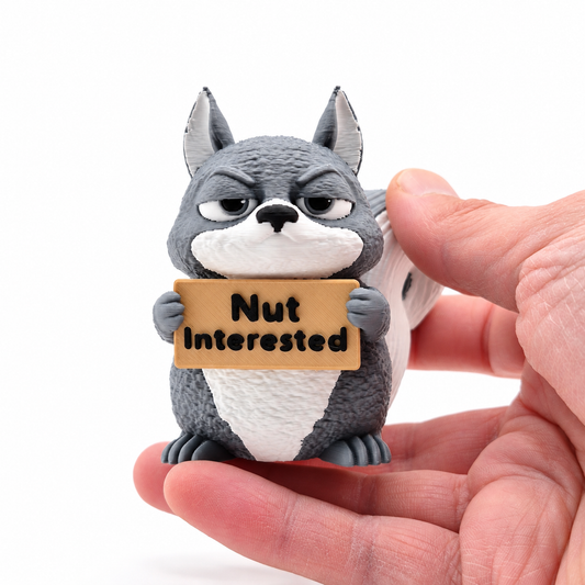 Funny Squirrel Figurine – Moody Woodland Attitude for Your Desk or Shelf