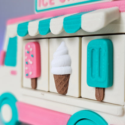 Ice Cream Truck Triple Fidget Clicker Sensory Toy by Clickers 3D Creations