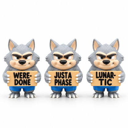 Funny Werewolf Figurine- Holidays with Attitude Halloween Decor for the Home or Office
