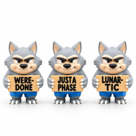 Funny Werewolf Figurine- Holidays with Attitude Halloween Decor for the Home or Office