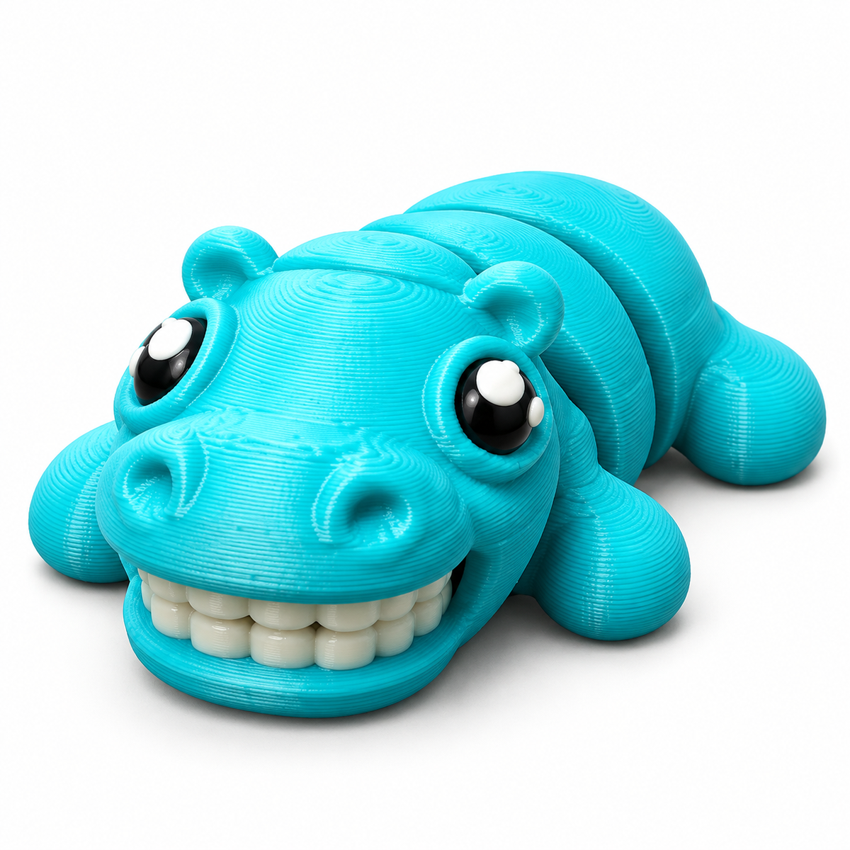 Hippo Flexi Toy – 3D Printed Articulated Hippo - Jersey 3D Print Company