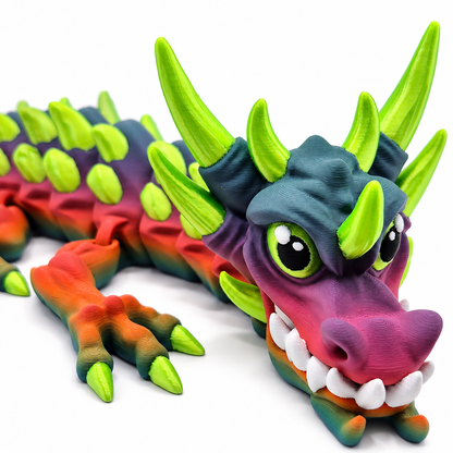 Venom Drake Flexi Dragon – 12" Rainbow Blaze Edition