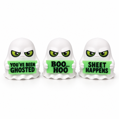 Sarcastic Ghost Desk Toy – Glow-in-the-Dark Halloween Decor with Attitude