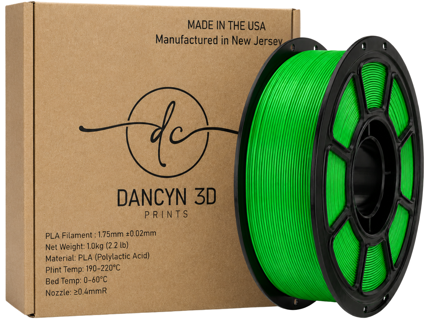 Dancyn3D PLA Basic American Made 3D Printer Filament