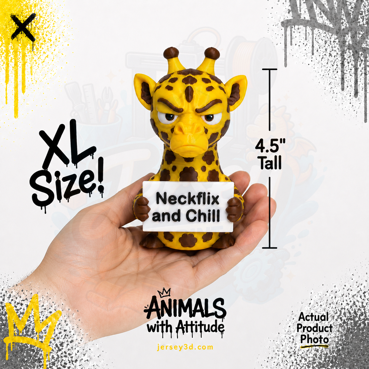 Grumpy Giraffe Figurine, Animals with Attitude Adult Humor for Home or Office