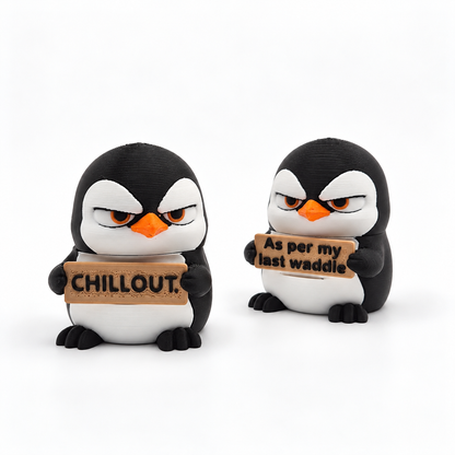 Grumpy Penguin - Animals with Attitude Funny Animal Figurines for the Home or Office