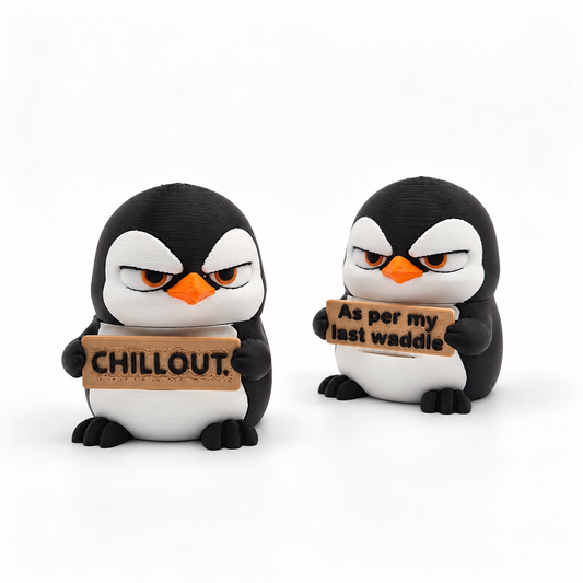 Grumpy Penguin - Animals with Attitude Funny Animal Figurines for the Home or Office