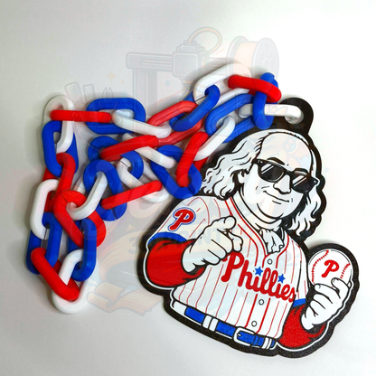 Philadelphia Phillies Badass Ben Franklin Hype Chain Necklace