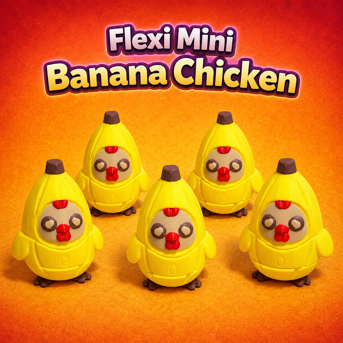 Banana Chicken Flexi Toy – 3D Printed Articulated Banana Chicken