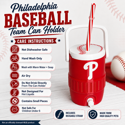 Philadelphia Phillies 12oz Can Holder – Portable Drink Carrier with Handle