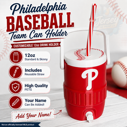 Philadelphia Phillies 12oz Can Holder – Portable Drink Carrier with Handle