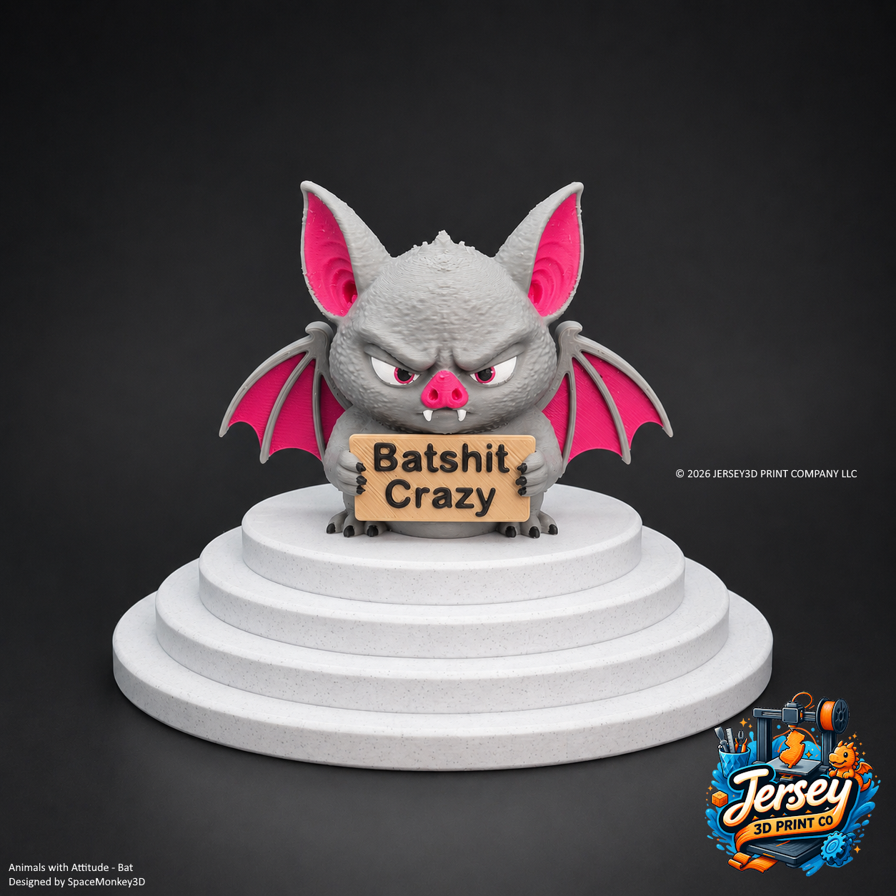 Sarcastic Bat Figurine - Animals with Attitude Funny Desk Toys for the Home or Office