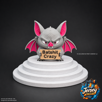 Sarcastic Bat Figurine - Animals with Attitude Funny Desk Toys for the Home or Office