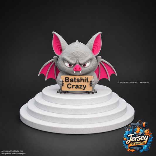 Sarcastic Bat Figurine - Animals with Attitude Funny Desk Toys for the Home or Office