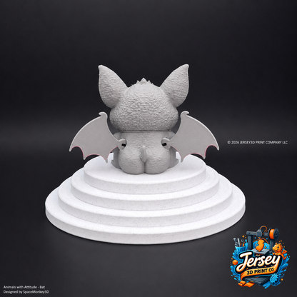 Sarcastic Bat Figurine - Animals with Attitude Funny Desk Toys for the Home or Office