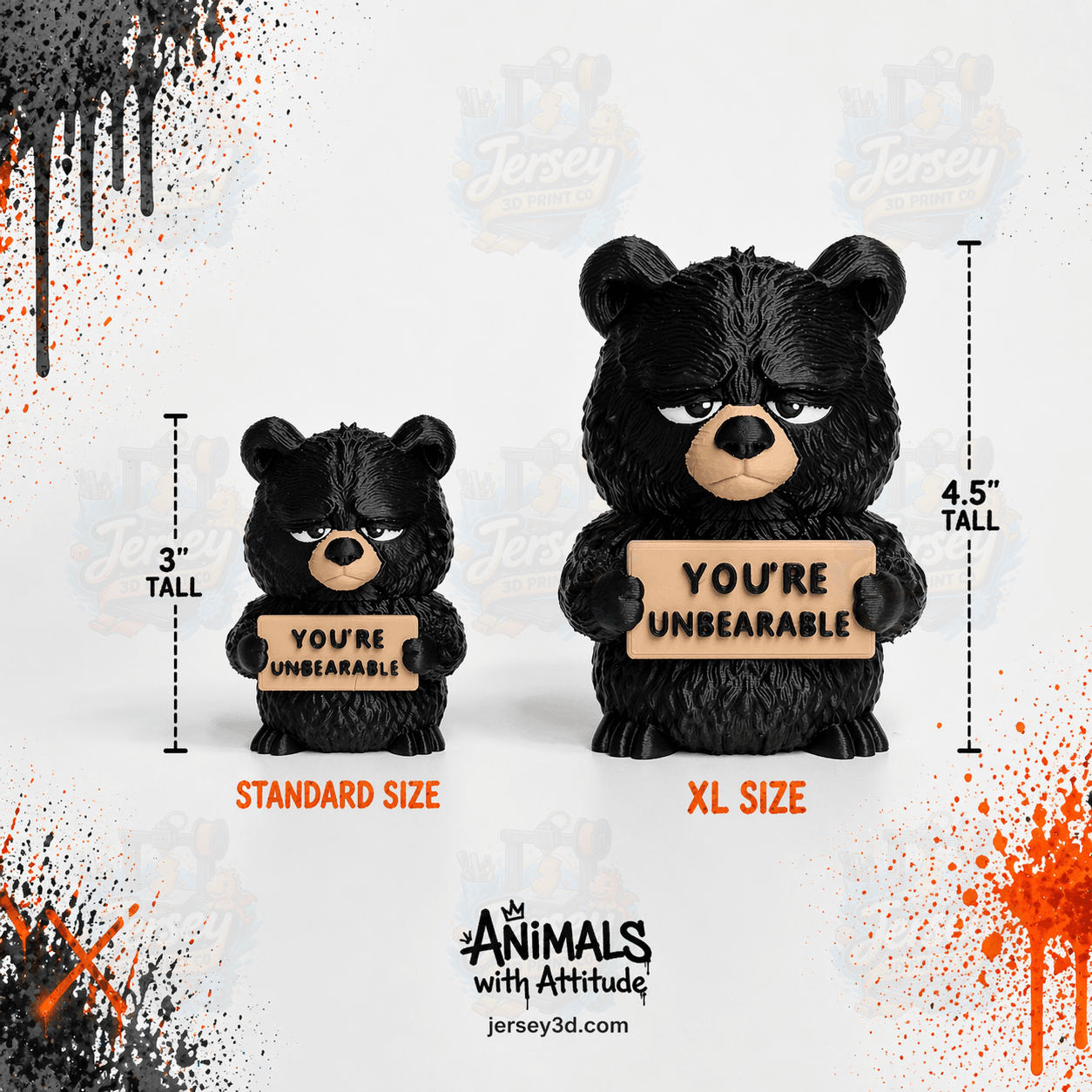 Grumpy Bear Figurine - Animals with Attitude Adult Humor for the Home or Office
