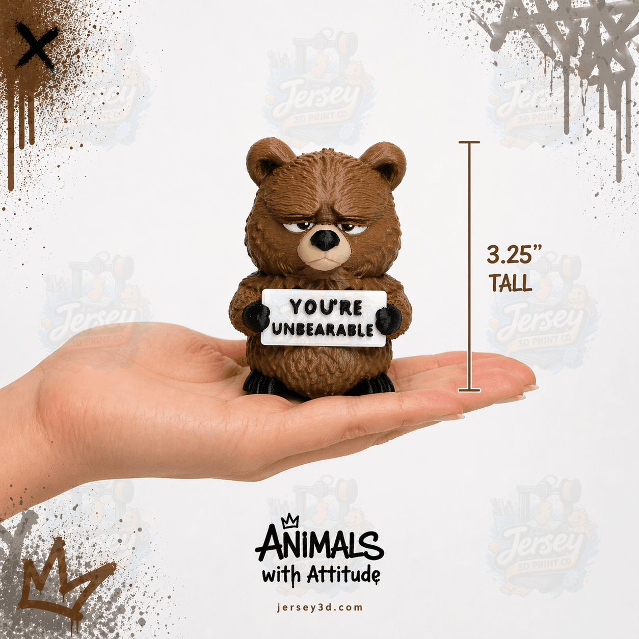 Grumpy Bear Figurine - Animals with Attitude Adult Humor for the Home or Office