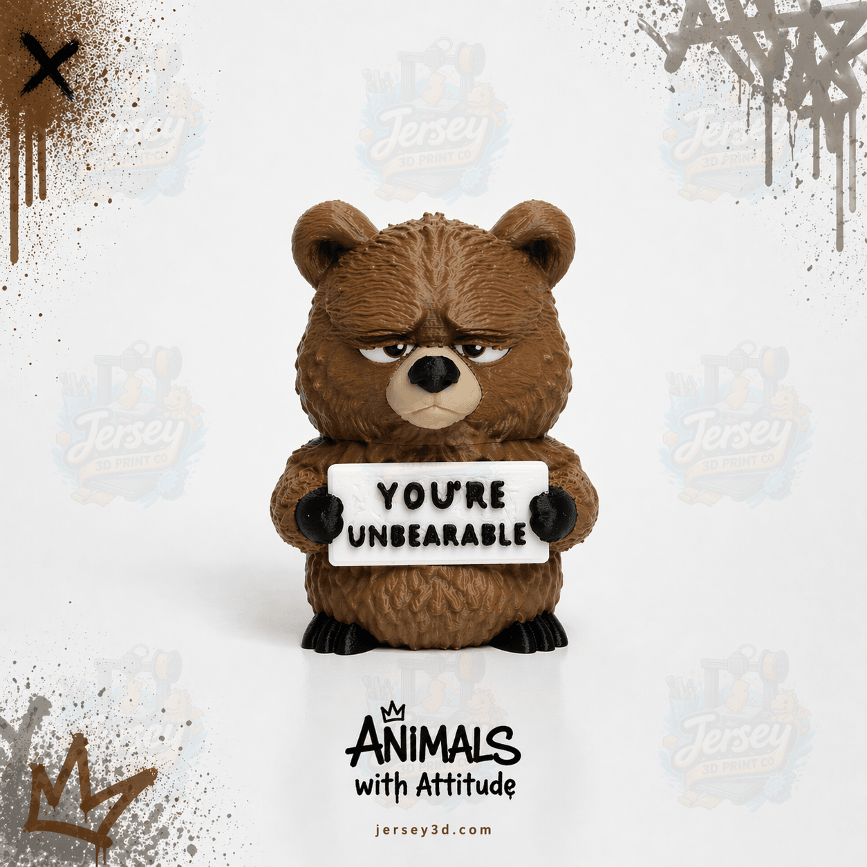 Grumpy Bear Figurine - Animals with Attitude Adult Humor for the Home or Office