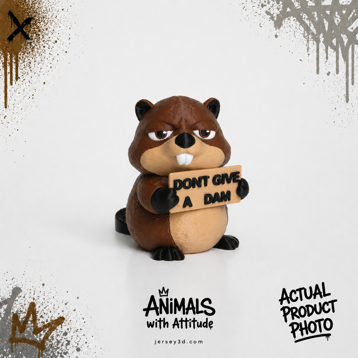 Sarcastic Beaver Figurine - Animals with Attitude Adult Humor for the Home or Office