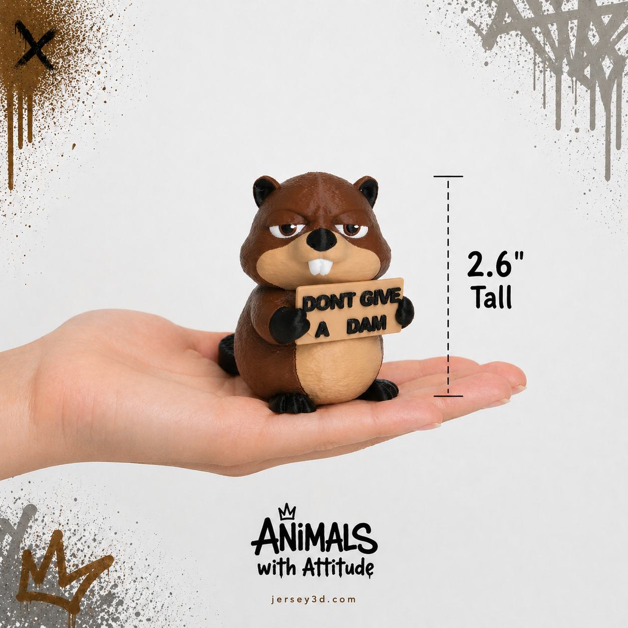 Sarcastic Beaver Figurine - Animals with Attitude Adult Humor for the Home or Office