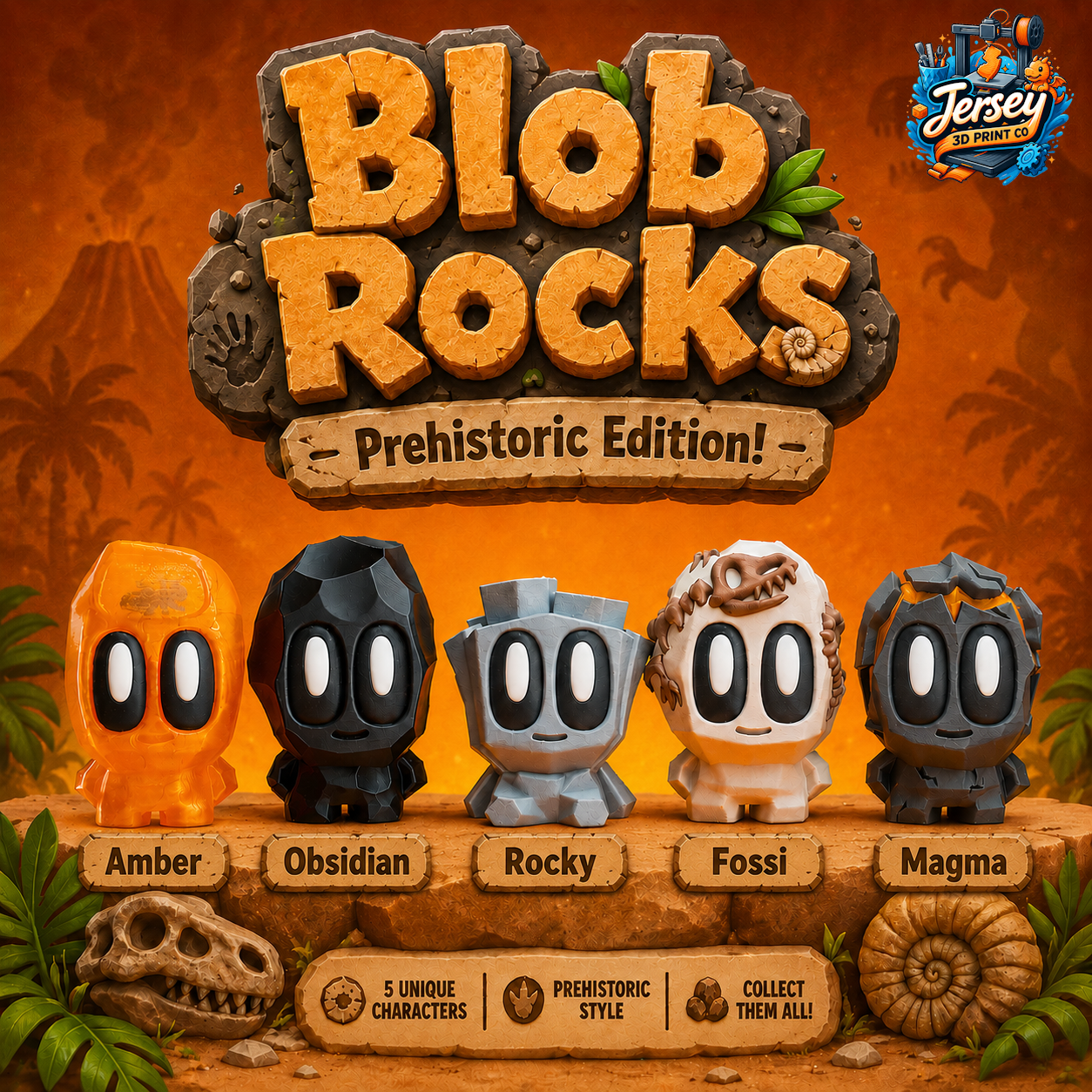 Blob Rocks Prehistoric Pet Rock Desk Toys for Adults and Kids