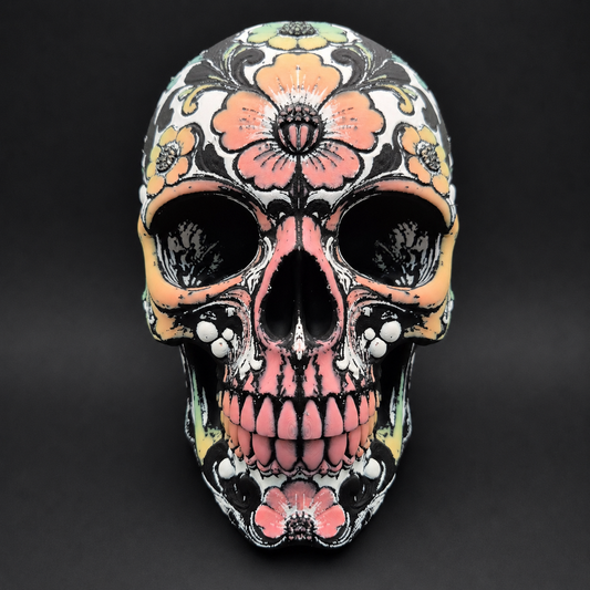 The BloomRot Skull - Gothic Skull Glow in the Dark Wall Art by Unicorn Graveyard