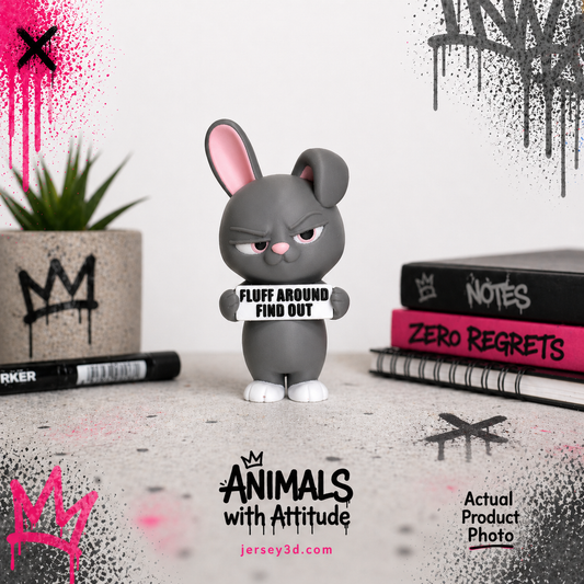 Sarcastic Bunny Figurine - Animals with Attitude Adult Humor for the Home or Office