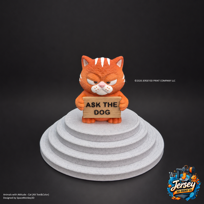 Grumpy Cat Desk - Animals with Attitude Funny Animal Figurines for the Home or Office