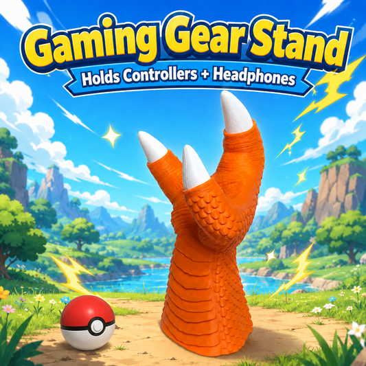 Charizard Inspired Console Controller & Headphones Holder  - Hands of Power Series by Mas Fuego