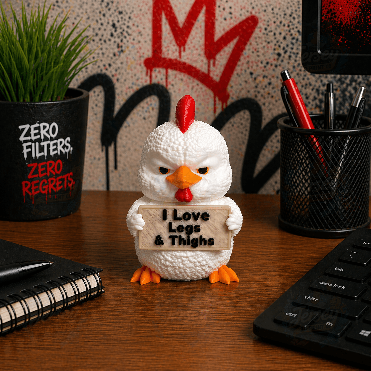 Sarcastic Chicken Figurine - Animals with Attitude Adult Humor for the Home or Office