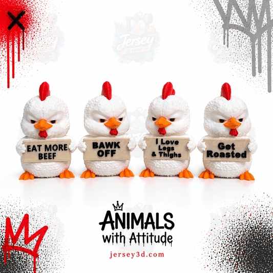 Sarcastic Chicken Figurine - Animals with Attitude Adult Humor for the Home or Office