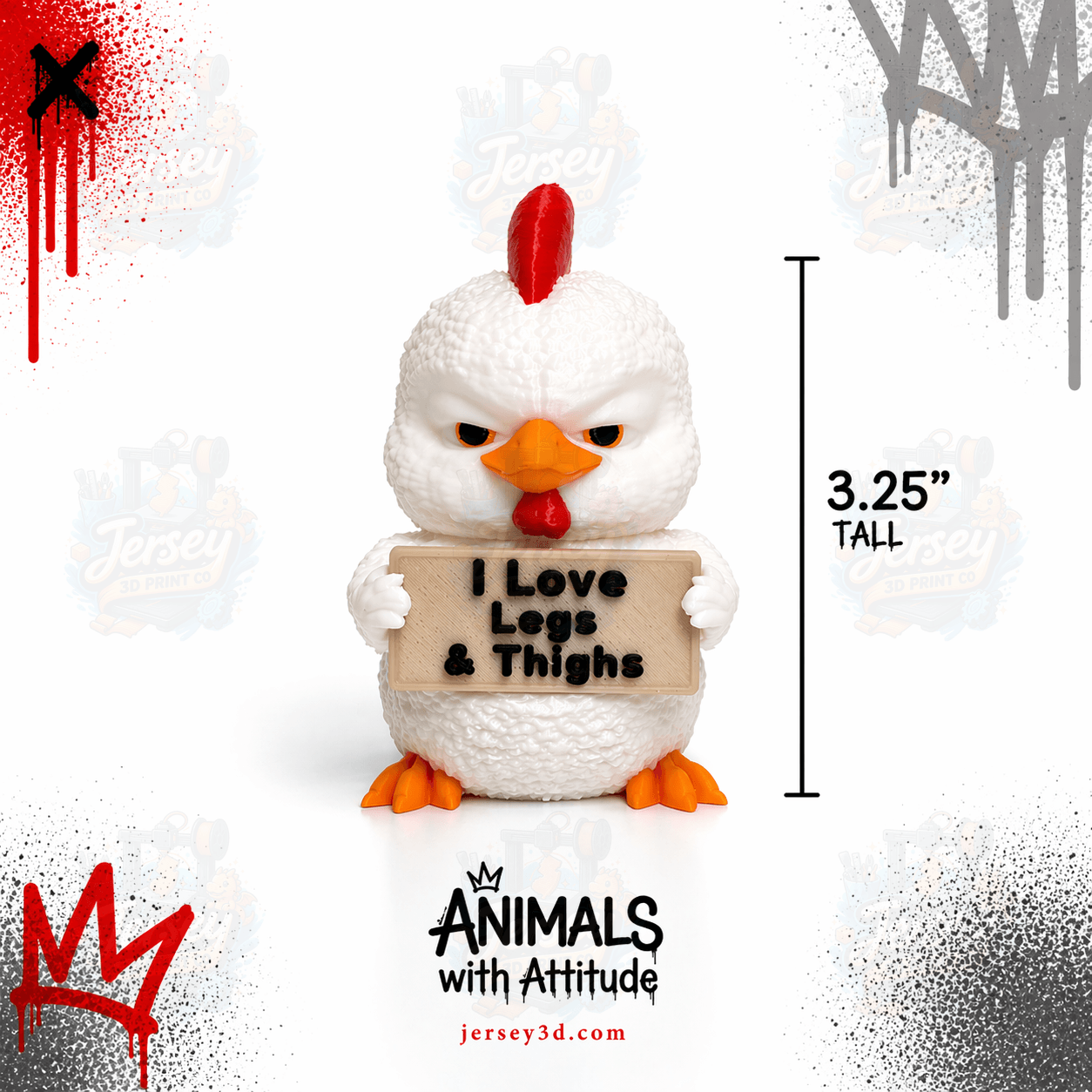 Sarcastic Chicken Figurine - Animals with Attitude Adult Humor for the Home or Office