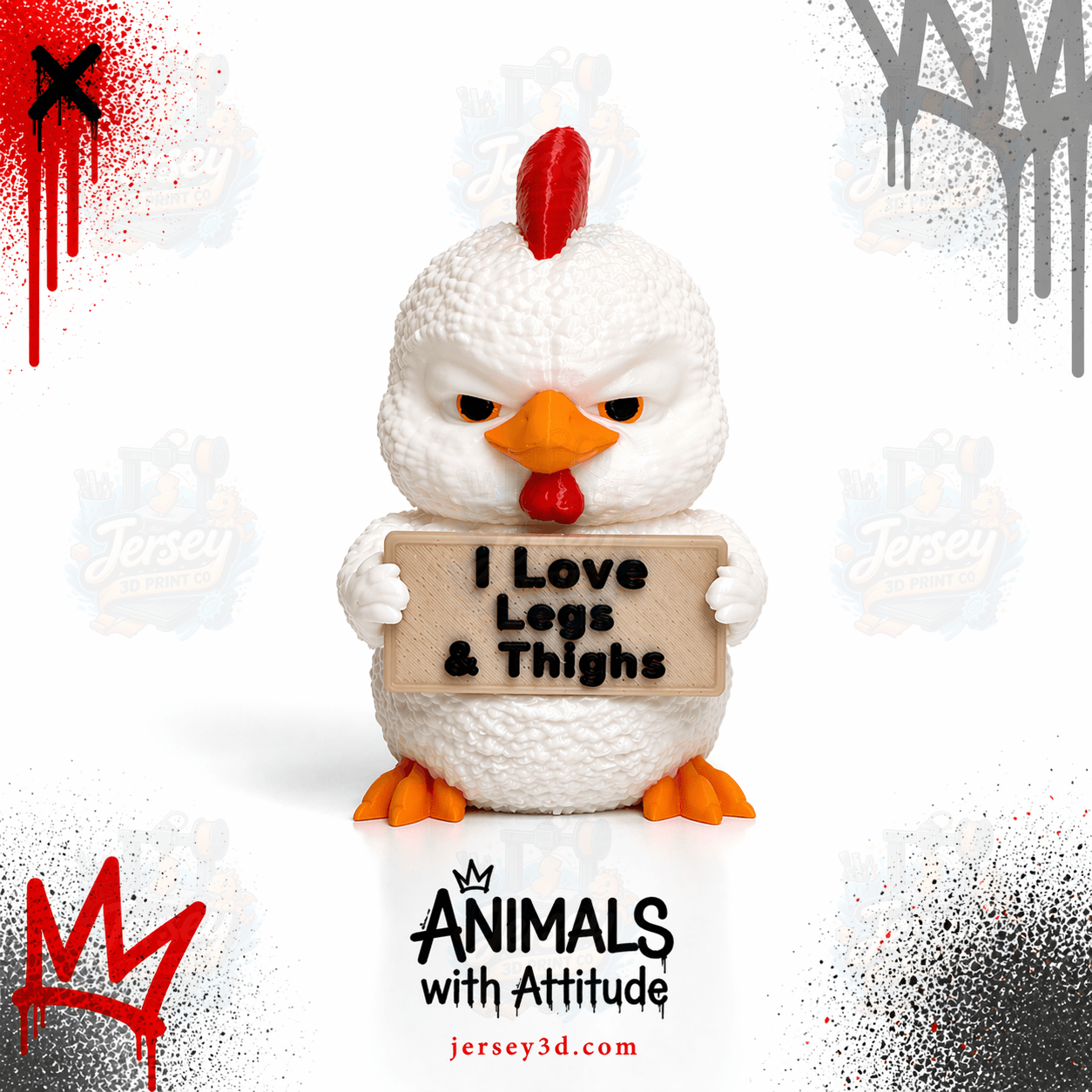 Sarcastic Chicken Figurine - Animals with Attitude Adult Humor for the Home or Office