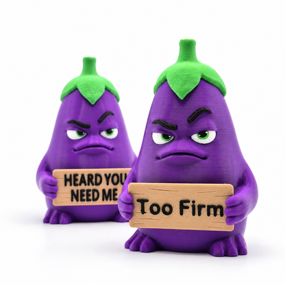 Feisty Fruit Eggplant Emoji Figurine - Meme Culture Decor
