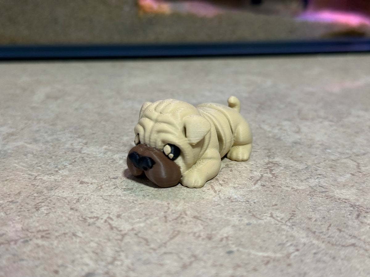 Sharpei Dog Flexi Toy – 3D Printed Articulated Sharpei Dog