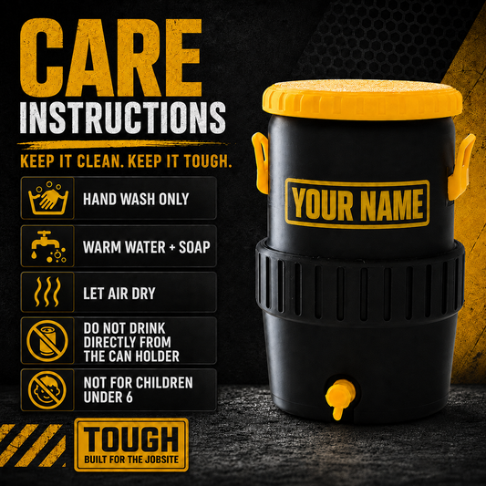DeWALT Style 12oz Can Holder - Customizable Drink Protector for the Jobsite