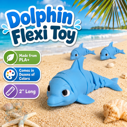 Baby Dolphin Flexi Toy - 3D Printed Articulated Mini Dolphin