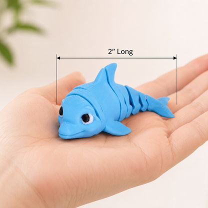Baby Dolphin Flexi Toy - 3D Printed Articulated Mini Dolphin