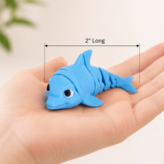 Baby Dolphin Flexi Toy - 3D Printed Articulated Mini Dolphin