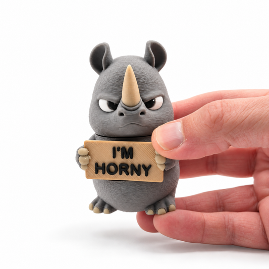 Grumpy Rhino - Animals with Attitude Funny Animal Figurines for the Home or Office