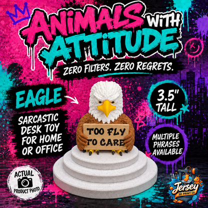 Sarcastic Eagle Figurine - Animals with Attitude Funny Desk Toys for the Home or Office