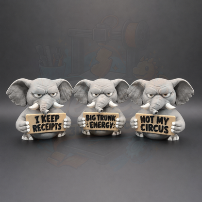 Sarcastic Elephant - Animals with Attitude Funny Animal Figurines for the Home or Office