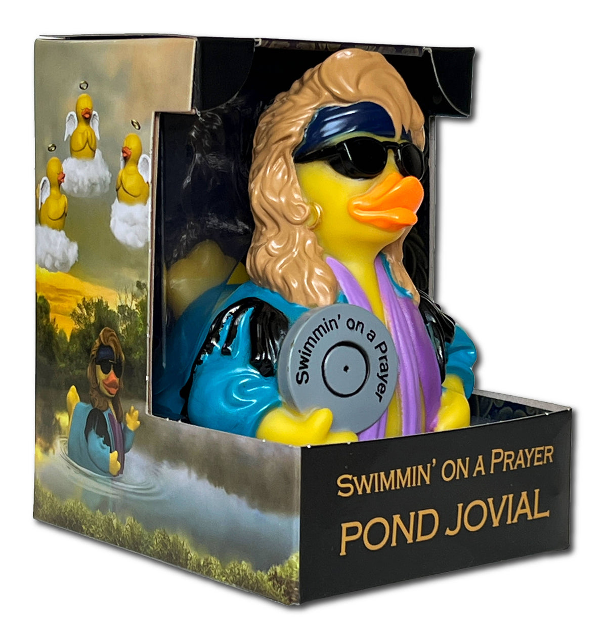 Celebriducks Pond Jovial - Swimmin' On A Prayer Rubber Duck — Collectible Duck in Gift Box