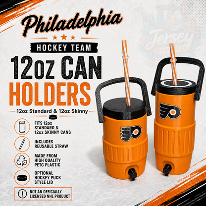 Philadelphia Hockey 3D Printed Can Holder – Portable Drink Carrier with Handle