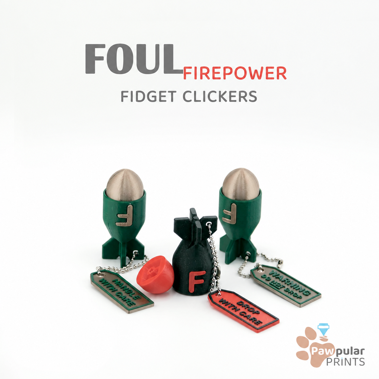 F-Bomb Fidget Clicker Sensory Toys by Pawpular Prints