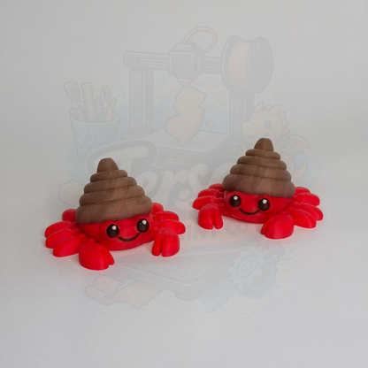 Hermit Crab Flexi Toy - 3D Printed Articulated Hermit Crab