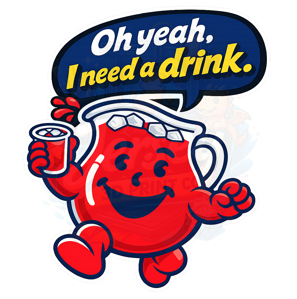 "Oh Yeah, I Need a Drink" Themed Straw Topper Digital Download - 3mf Orcaslicer