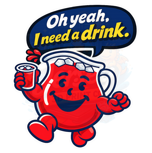 "Oh Yeah, I Need a Drink" Themed Straw Topper - 3mf Orcaslicer